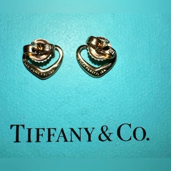 Tiffany & Co. Elsa Peretti 18k Gold Stud Earrings EUC - Picture 5 of 5